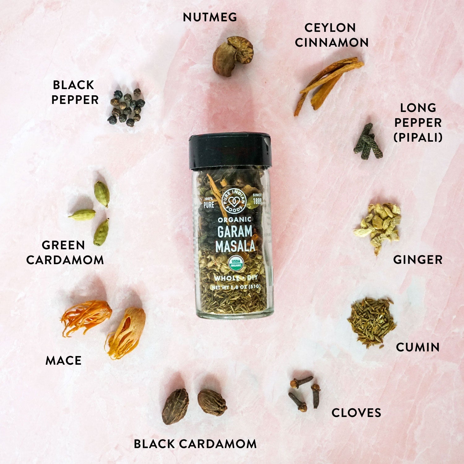 Pure Indian Foods Garam Masala DIY - Exotic Whole Spices - Treasured Family Recipe, Certified Organic