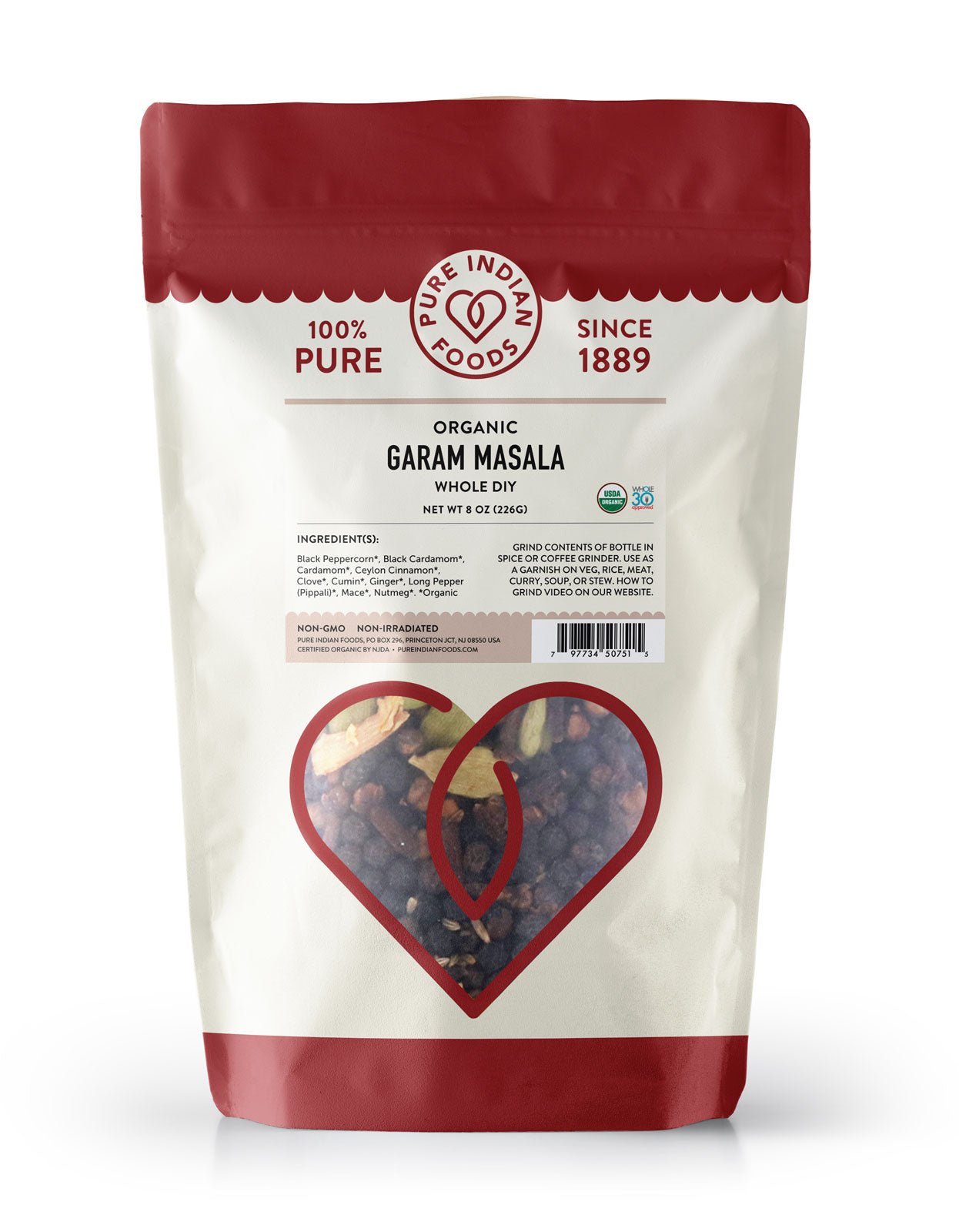 Pure Indian Foods Garam Masala DIY - Exotic Whole Spices - Treasured Family Recipe, Certified Organic