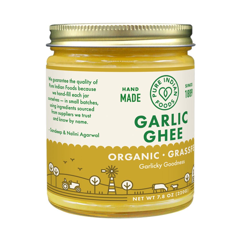 Pure Indian Foods Garlic Ghee, Grassfed & Certified Organic - 7.8 oz