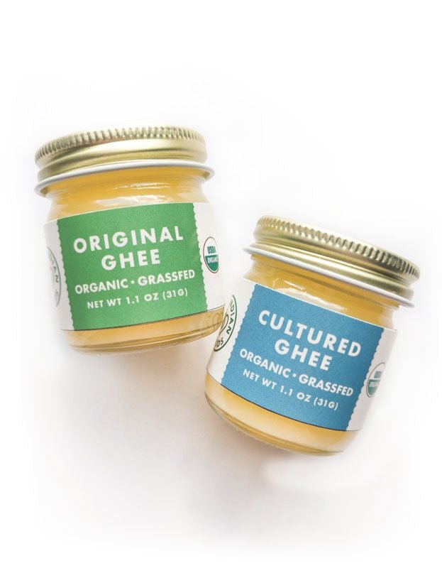 Pure Indian Foods Ghee and Cultured Ghee Sampler (1.1 oz of each)