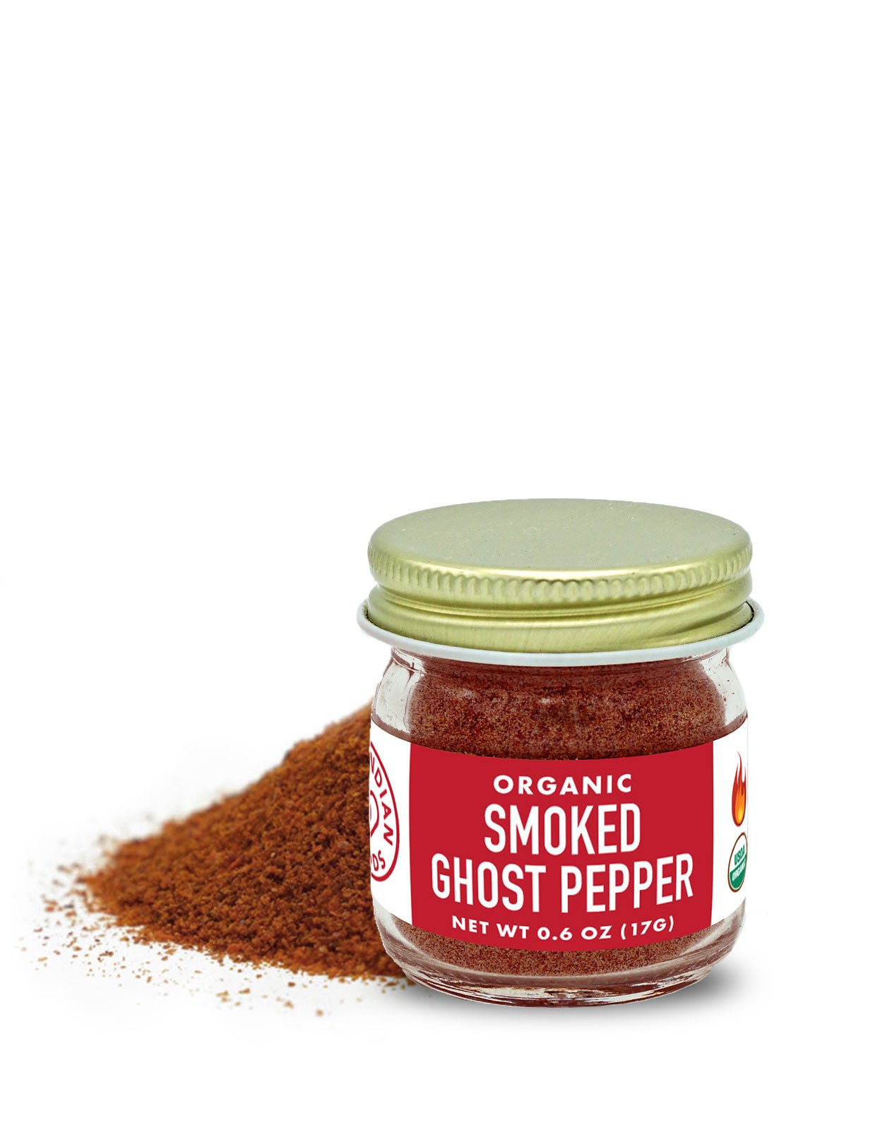 Pure Indian Foods Ghost Pepper (Smoked Bhut Jolokia) Ground, Certified Organic