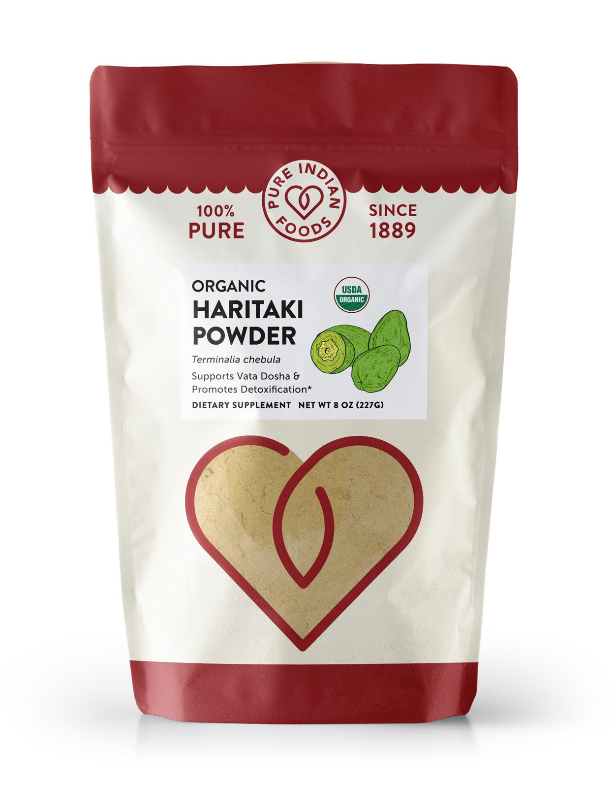 Pure Indian Foods Haritaki Powder, Certified Organic - 8 oz