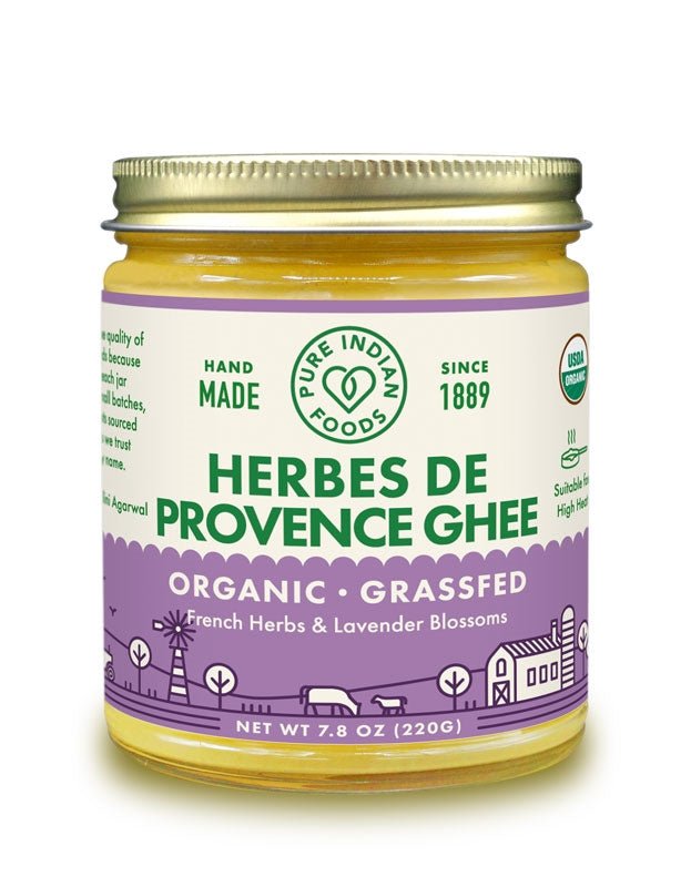 Pure Indian Foods Herbes de Provence Ghee, Grassfed & Certified Organic - 7.8 oz