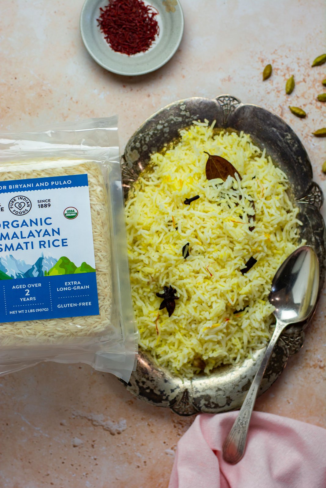 Pure Indian Foods Himalayan Basmati Rice Aged 2 Years, Certified Organic - 2 lbs