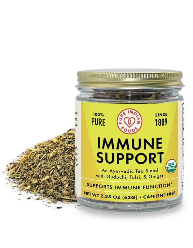 Pure Indian Foods Immune Support Tea (Guduchi, Tulsi, & Ginger), Certified Organic - 2.25 oz