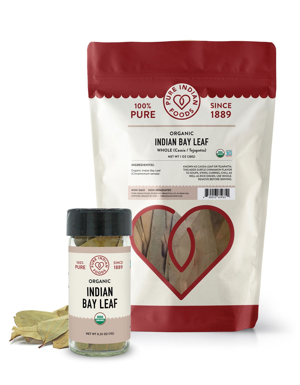 Pure Indian Foods Indian Bay Leaf (Cassia/Tejapatta), Certified Organic