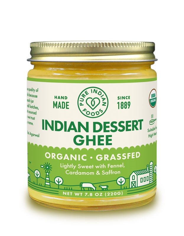 Pure Indian Foods Indian Dessert Ghee, Grassfed & Certified Organic - 7.8 oz