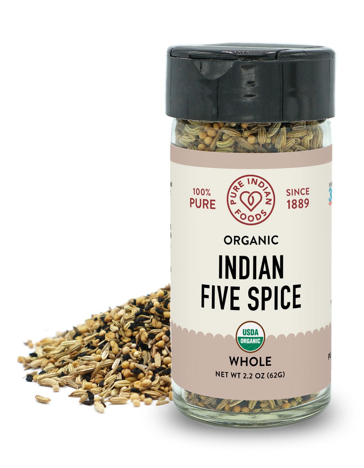 Pure Indian Foods Indian Five Spice Blend (Panch Phoron), Certified Organic