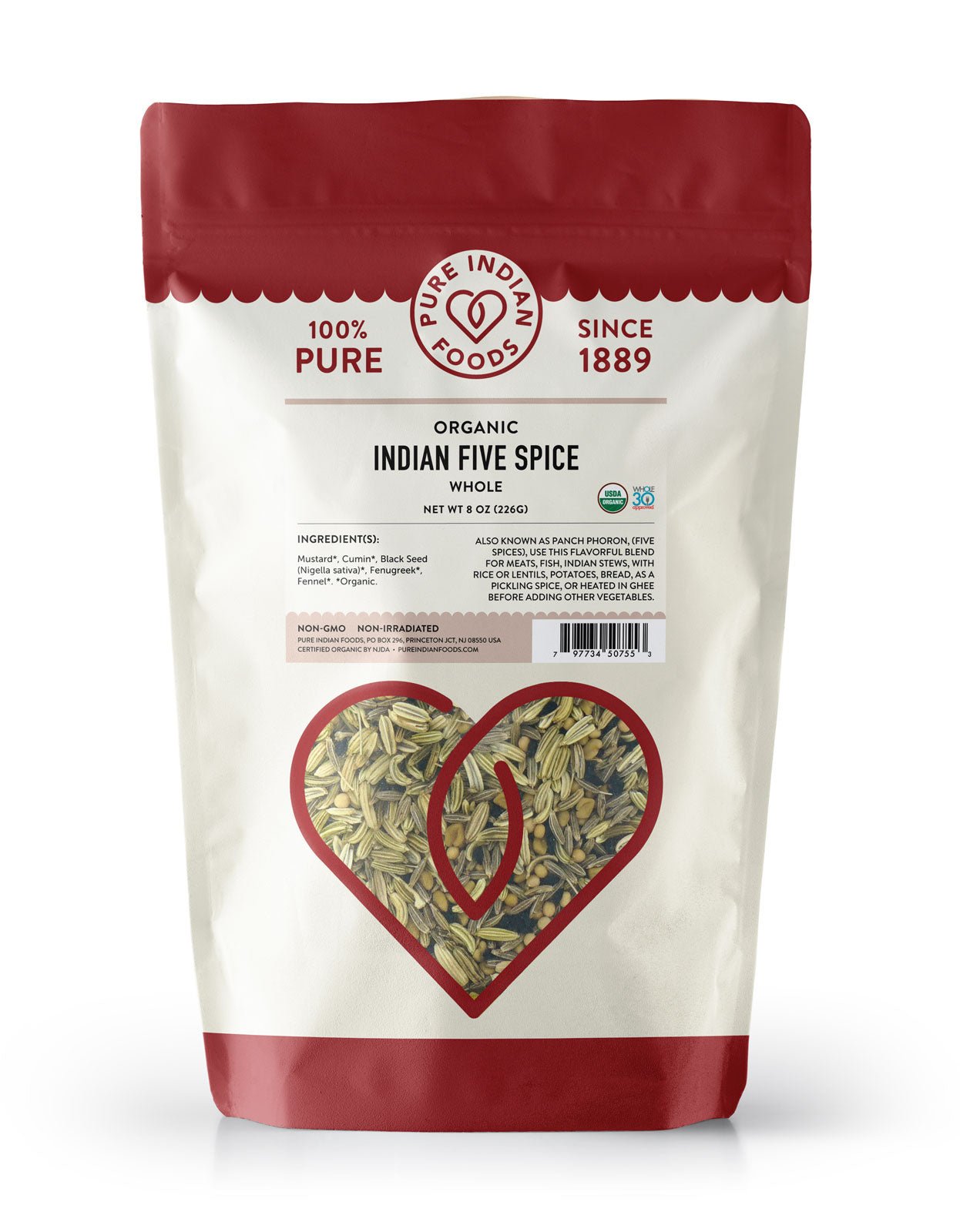 Pure Indian Foods Indian Five Spice Blend (Panch Phoron), Certified Organic