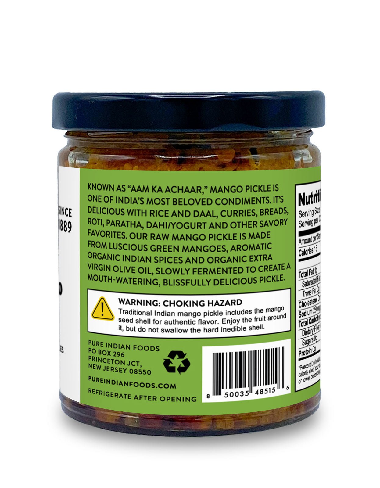 Pure Indian Foods Indian Raw Mango Pickle - Limited Edition Seasonal Item - 9 oz