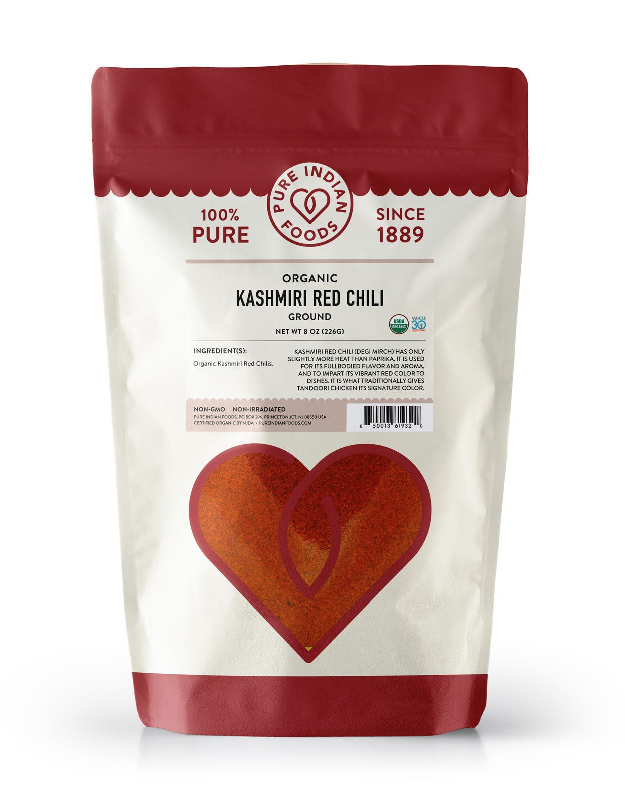 Pure Indian Foods Kashmiri Chili Powder (Mild), Certified Organic