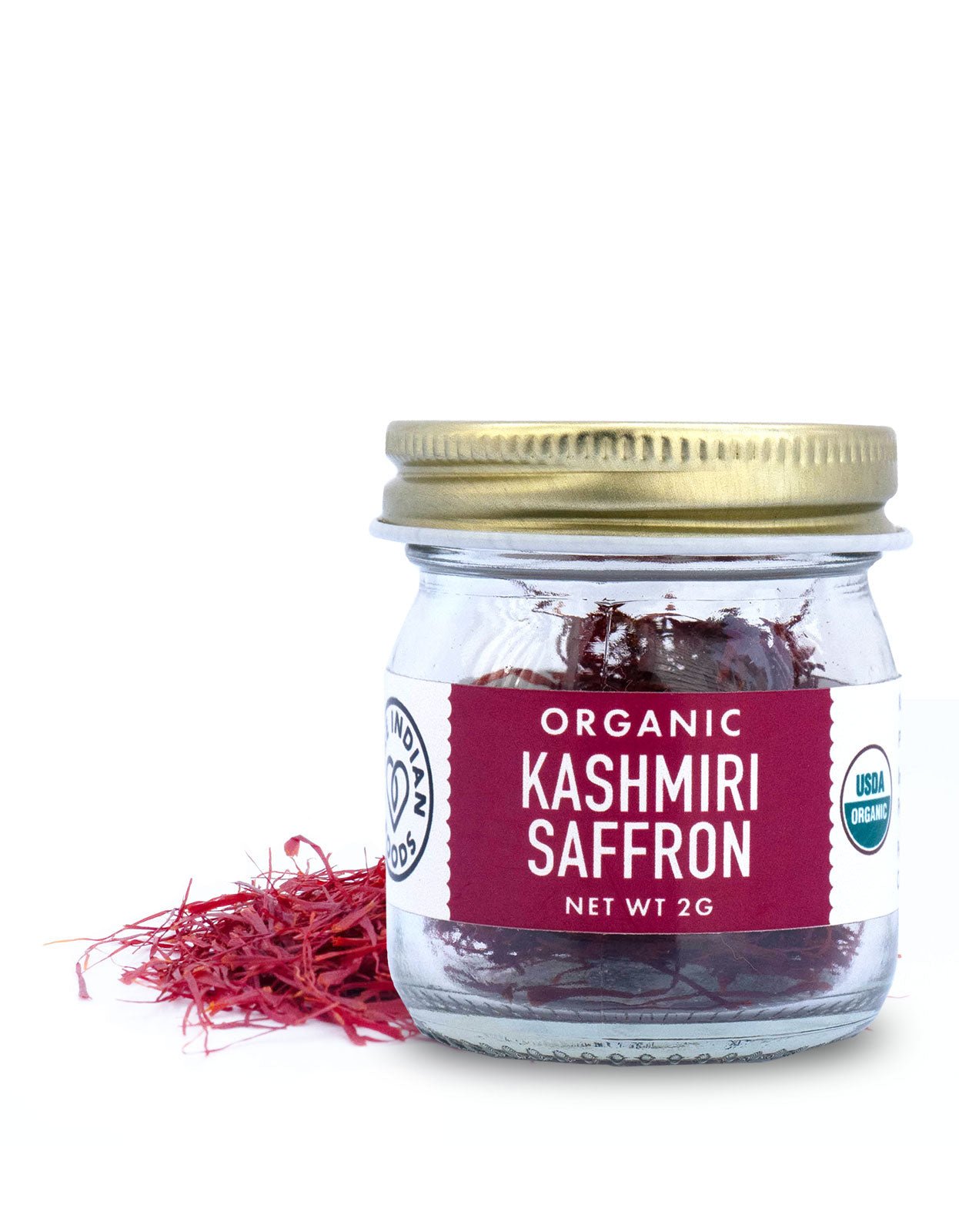 Pure Indian Foods Kashmiri Saffron, Certified Organic