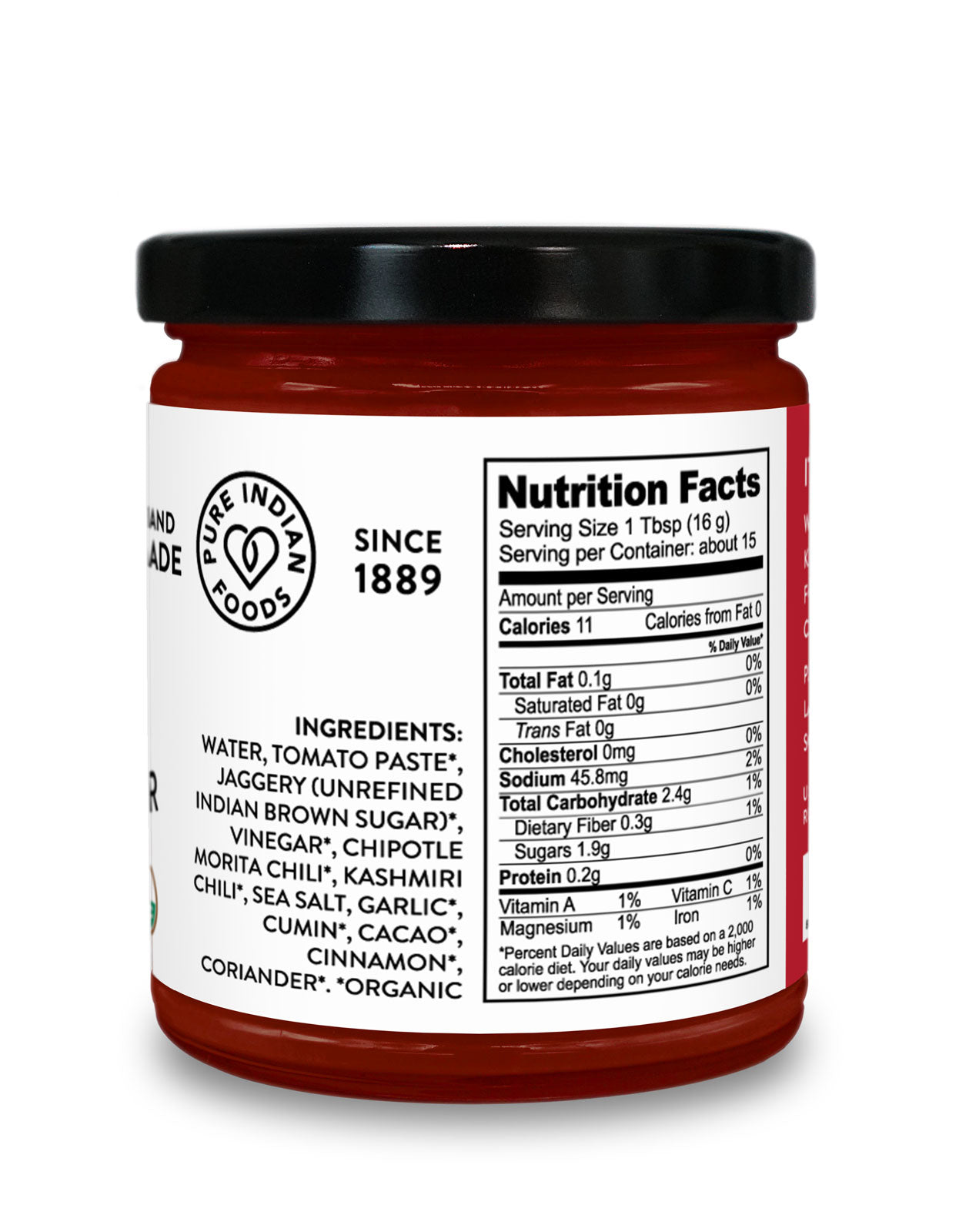 Pure Indian Foods KICK Ketchup, Certified Organic - 8.5 oz