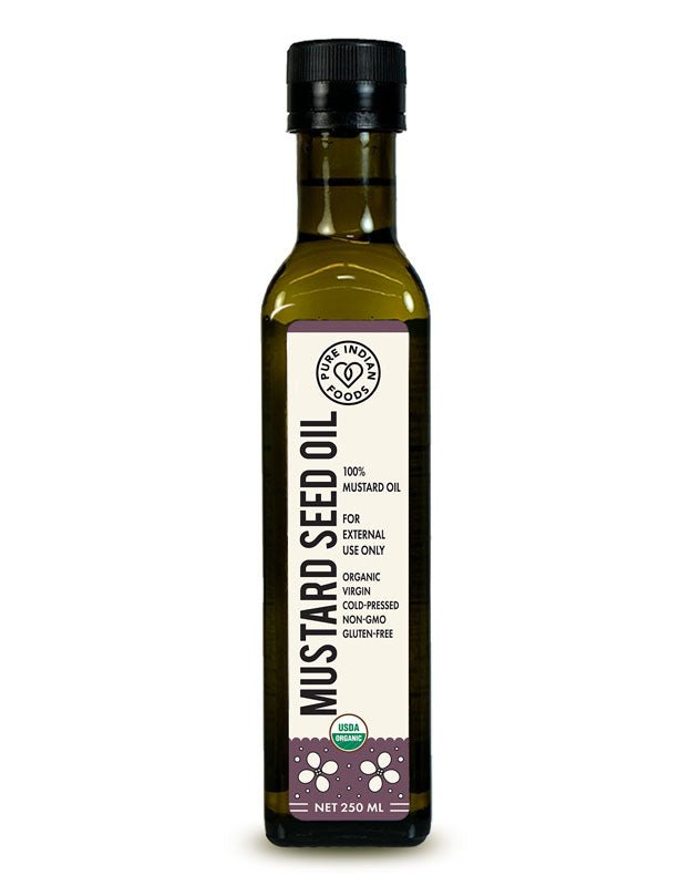 Pure Indian Foods Mustard Seed Oil, Cold Pressed, Virgin & Certified Organic