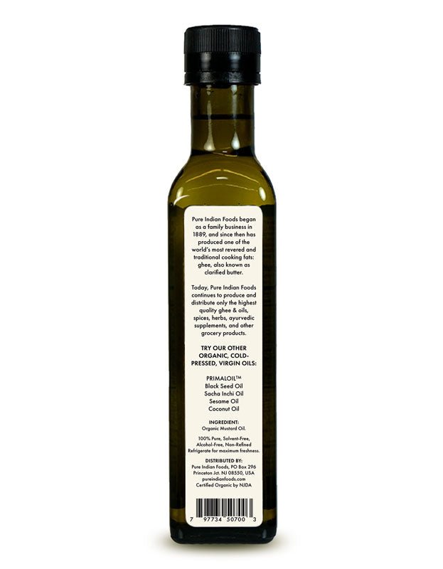 Pure Indian Foods Mustard Seed Oil, Cold Pressed, Virgin & Certified Organic