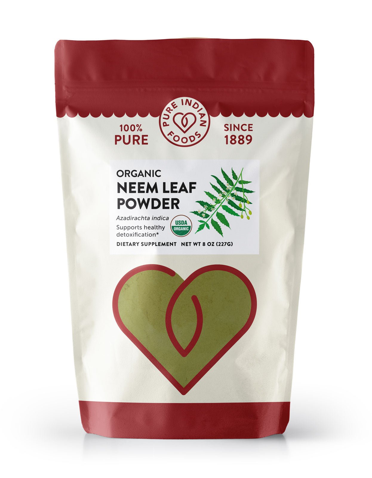 Pure Indian Foods Neem Leaf Powder, Certified Organic - 8 oz