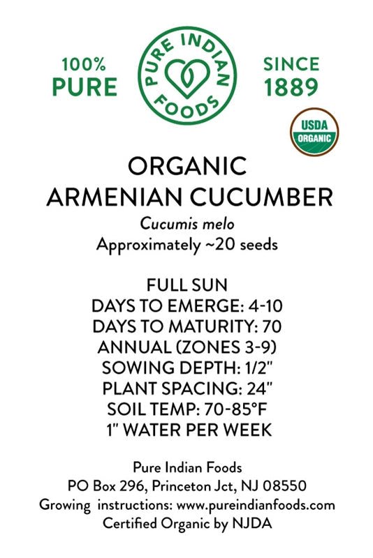 Pure Indian Foods Organic Armenian Cucumber Seeds