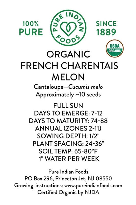 Pure Indian Foods Organic French Charentais Melon Seeds