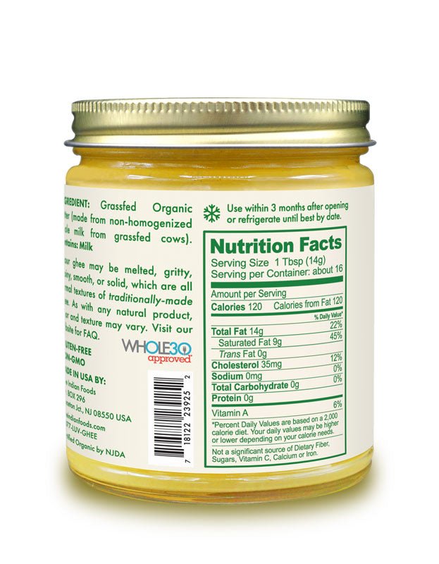 Pure Indian Foods Original Ghee, Grassfed & Certified Organic