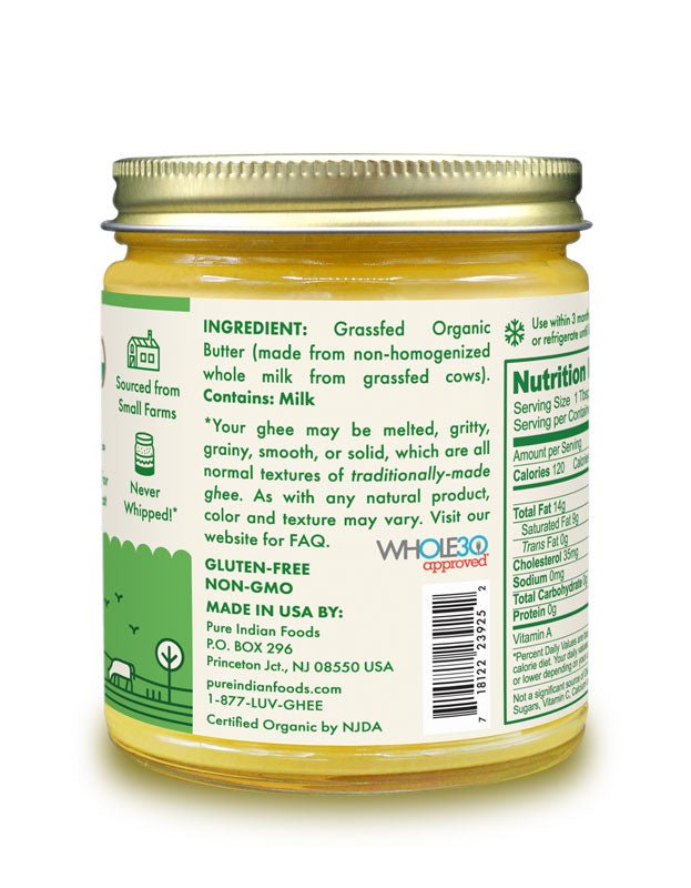 Pure Indian Foods Original Ghee, Grassfed & Certified Organic