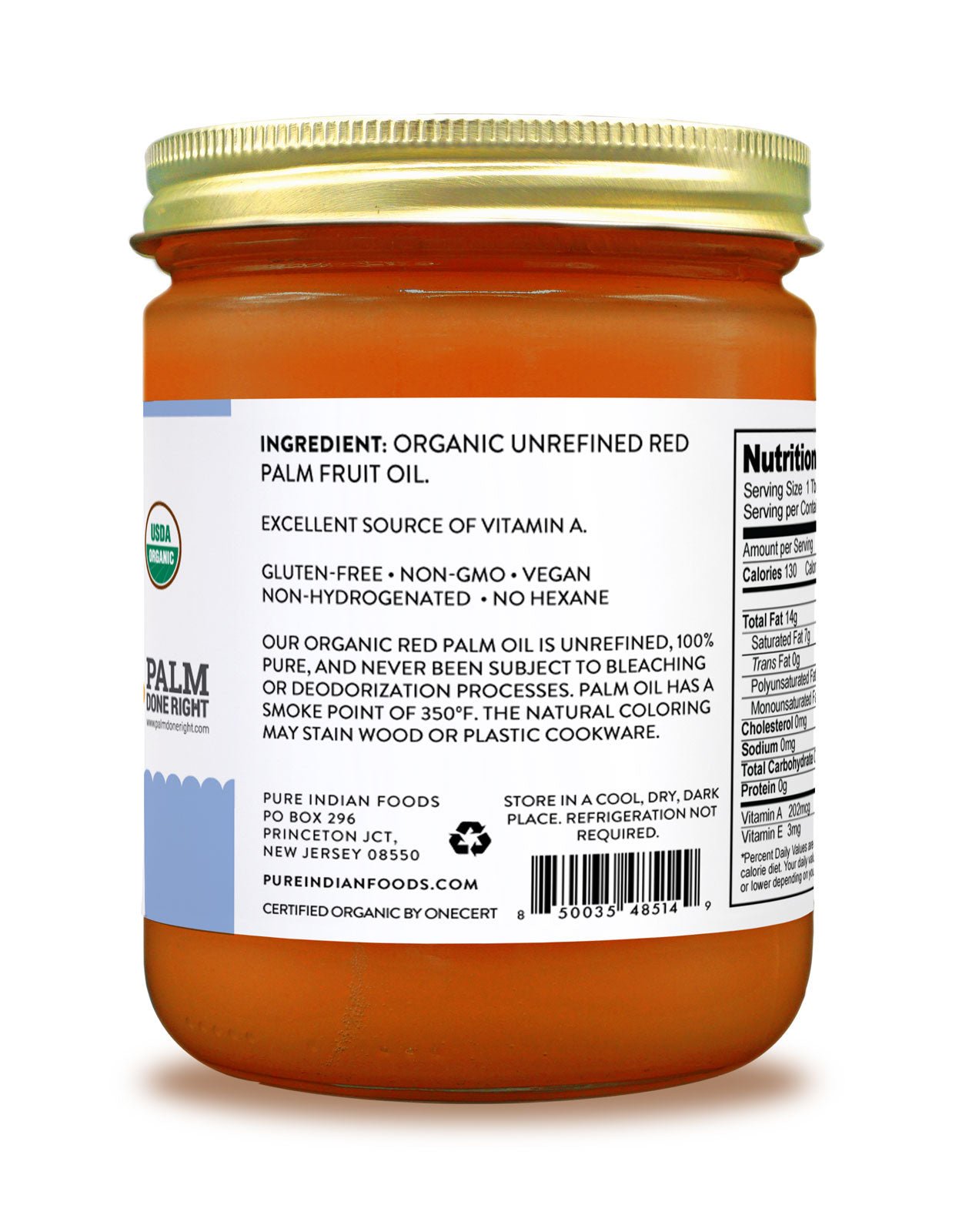 Pure Indian Foods Red Palm Oil, Certified Organic - 12.6 oz