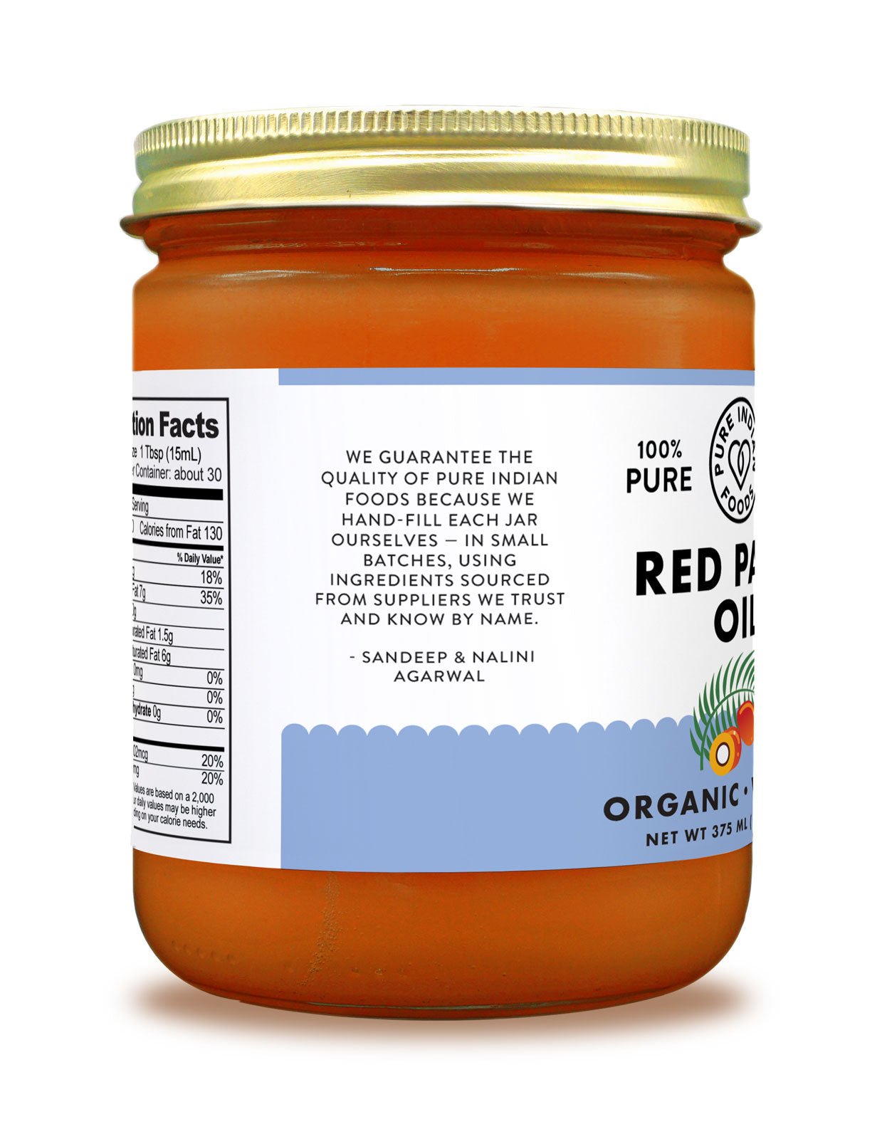 Pure Indian Foods Red Palm Oil, Certified Organic - 12.6 oz