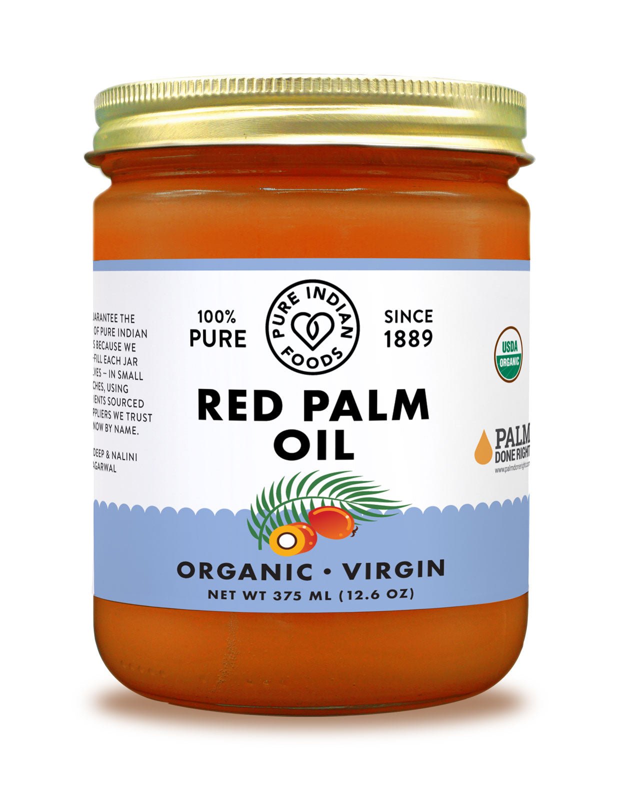 Pure Indian Foods Red Palm Oil, Certified Organic - 12.6 oz