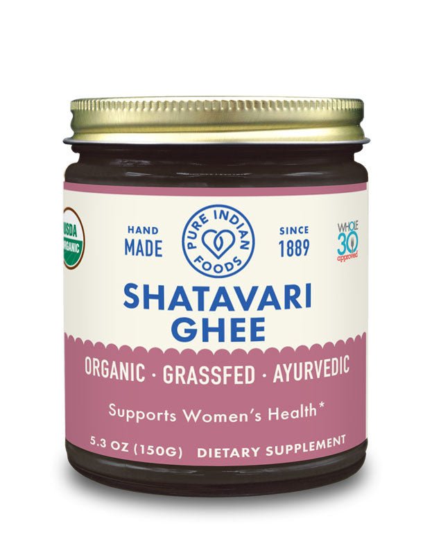 Pure Indian Foods Shatavari Ghee 5.3 oz, Certified Organic