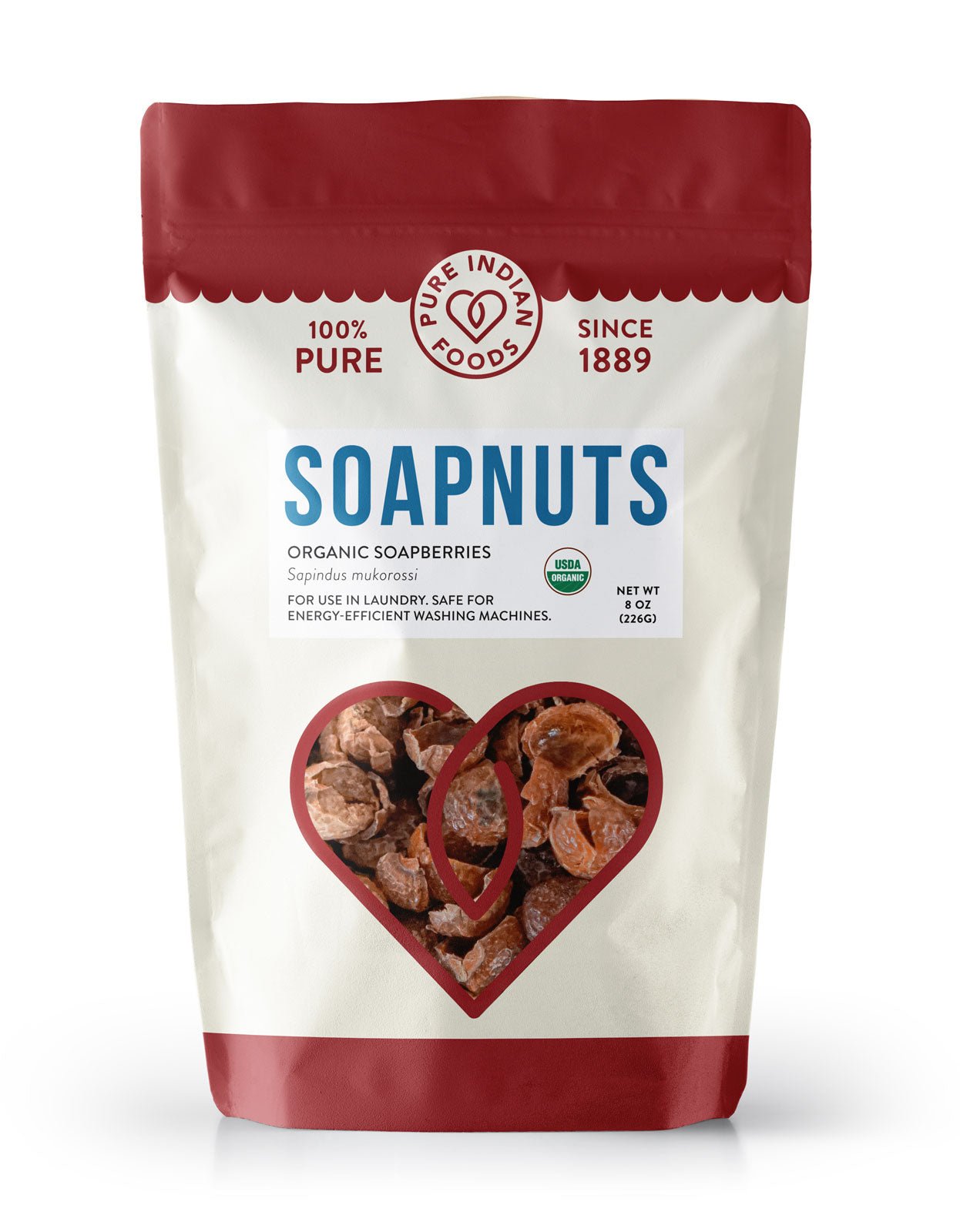 Pure Indian Foods Soap Nuts, Certified Organic - 8 oz (226g)