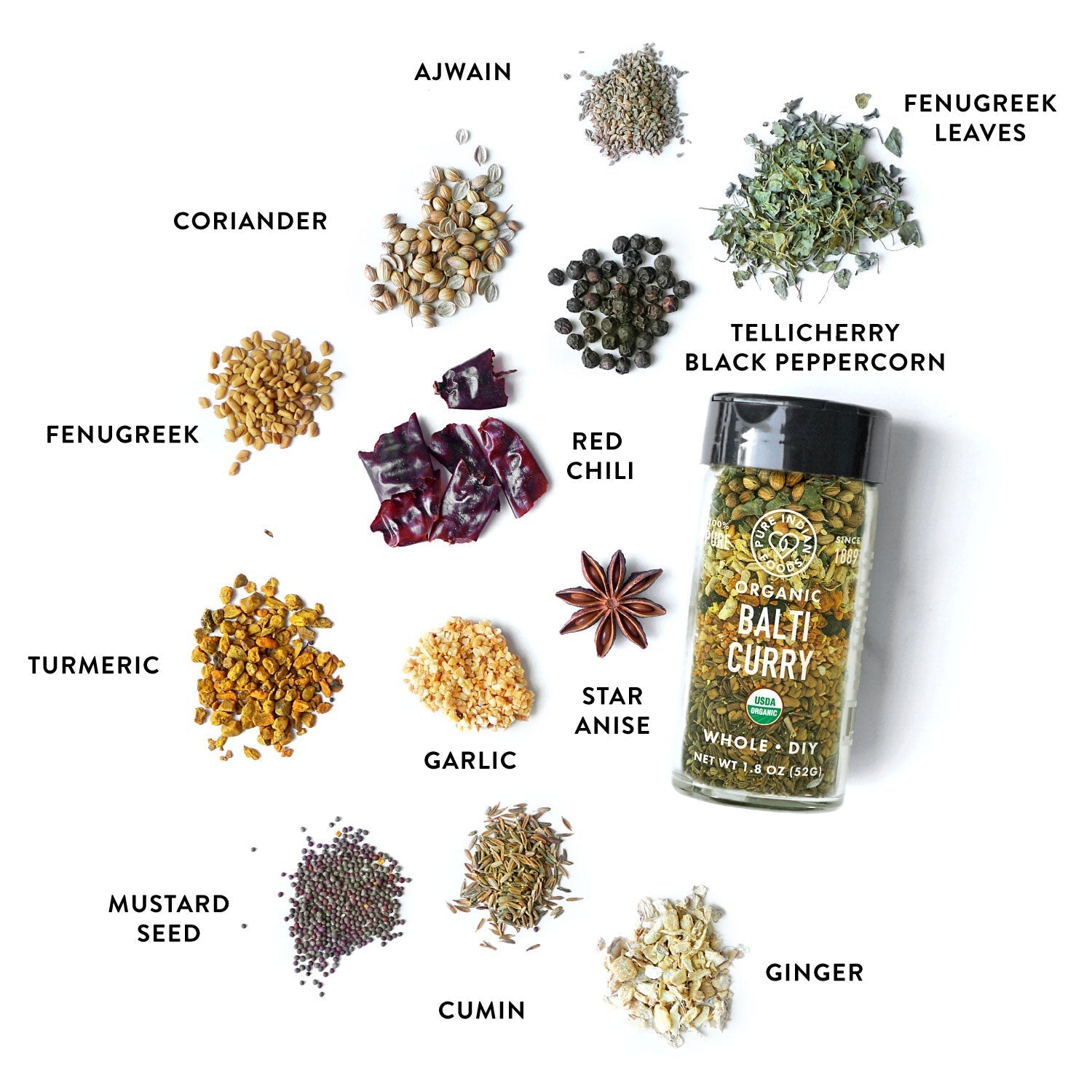 Pure Indian Foods Spice Up Your Life: 3 Whole Spice Blends for Authentic Indian Cuisine, Certified Organic