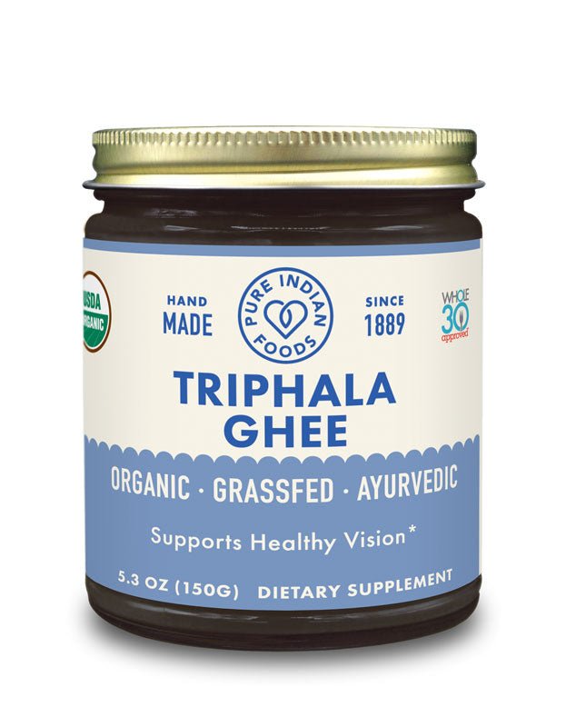 Pure Indian Foods Triphala Ghee 5.3 oz, Certified Organic