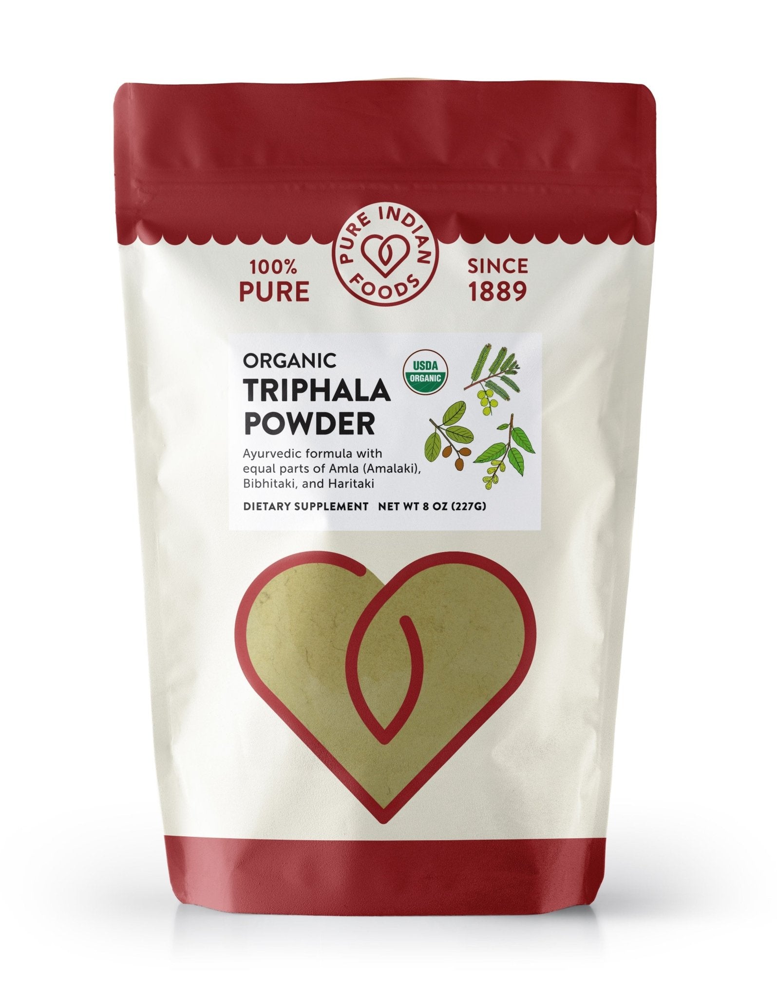 Pure Indian Foods Triphala Powder, Certified Organic - 8 oz