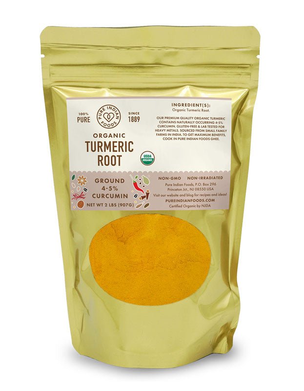 Pure Indian Foods Turmeric Root (High Curcumin 4 - 5%), Certified Organic