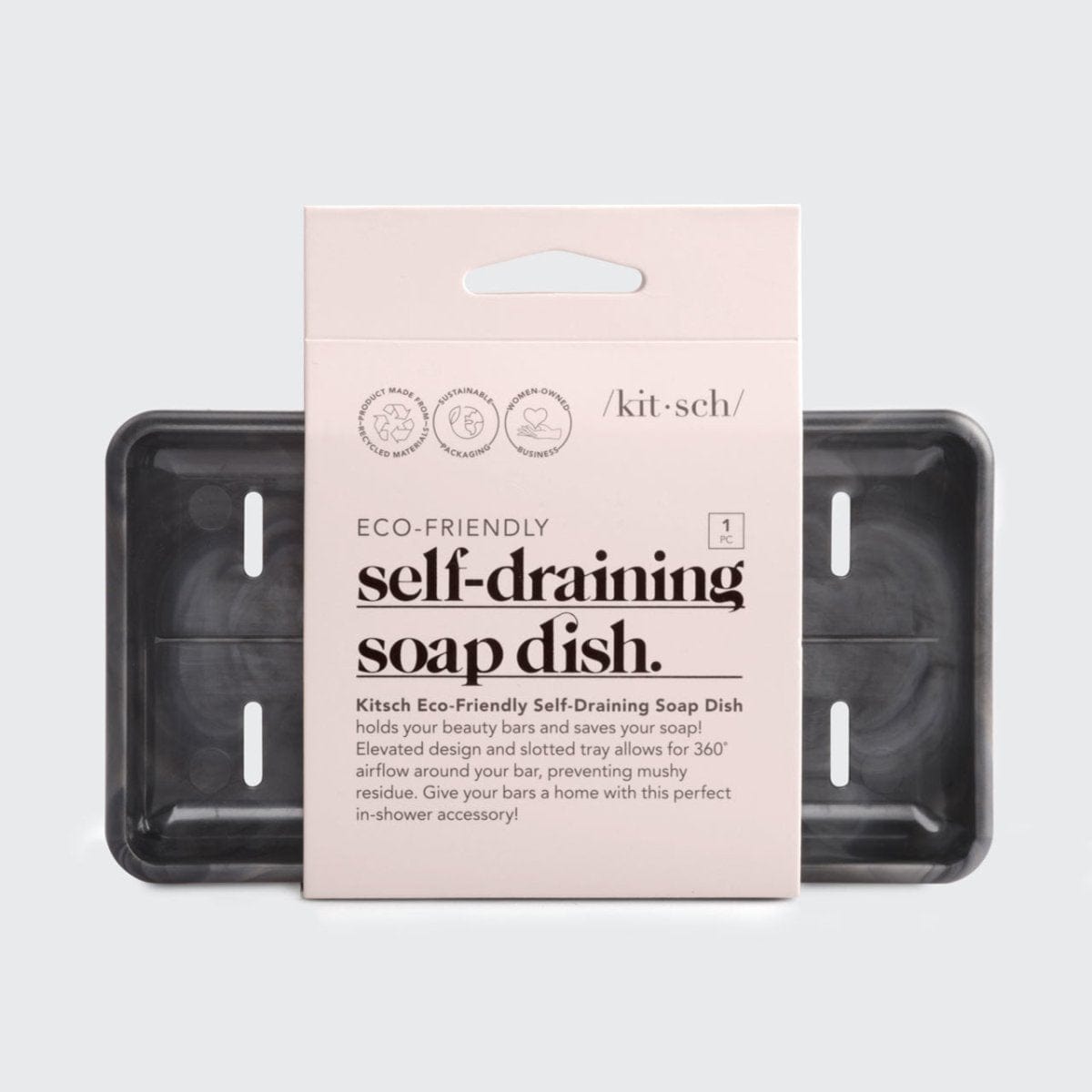 Self Draining Soap Dish - Black