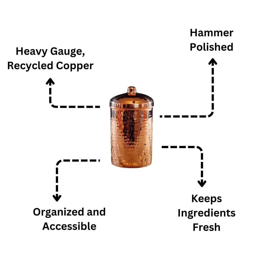 Sertodo Copper Kitchen Canisters - Individual Sizes