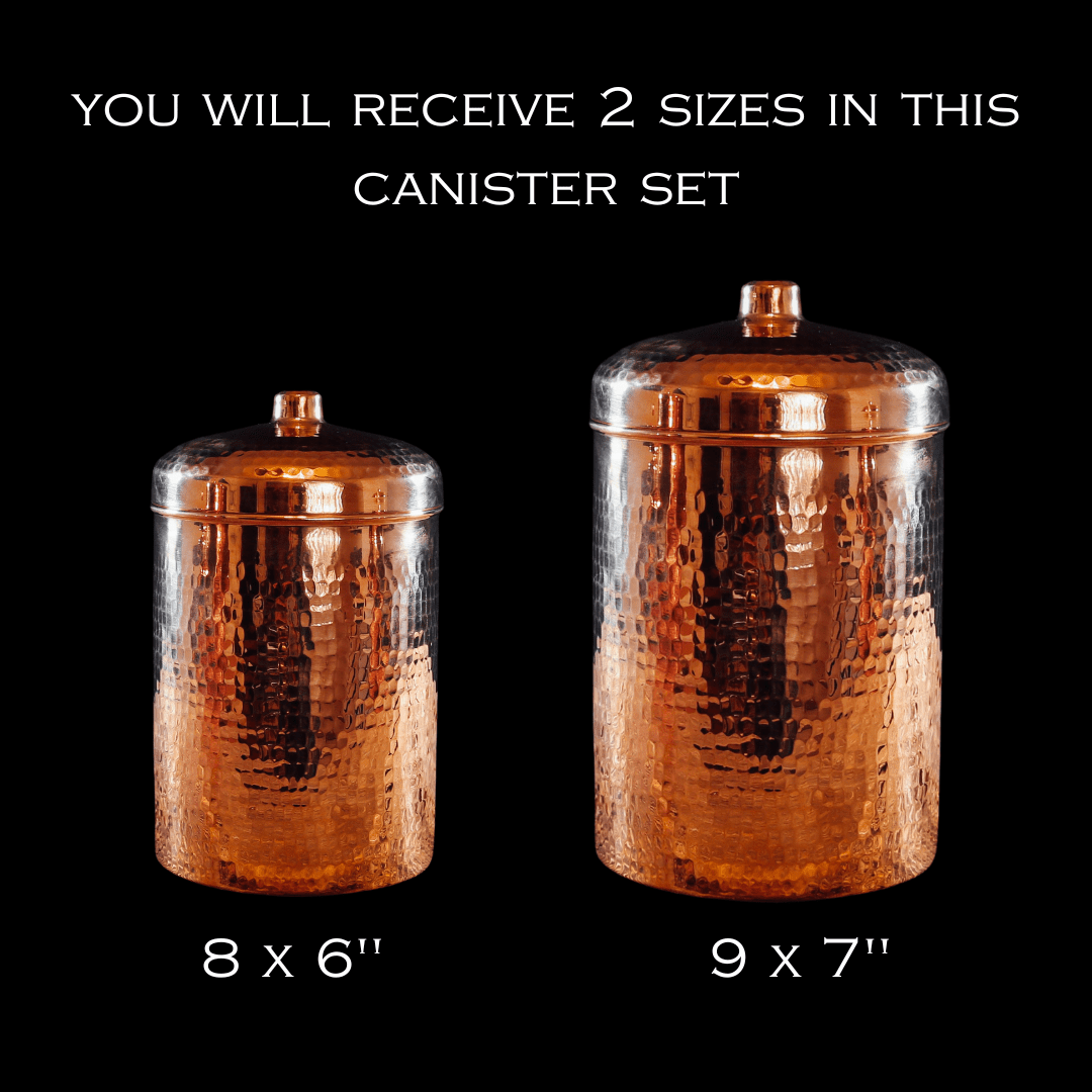 Sertodo Copper Kitchen Canisters - Large Set, 2 Pieces