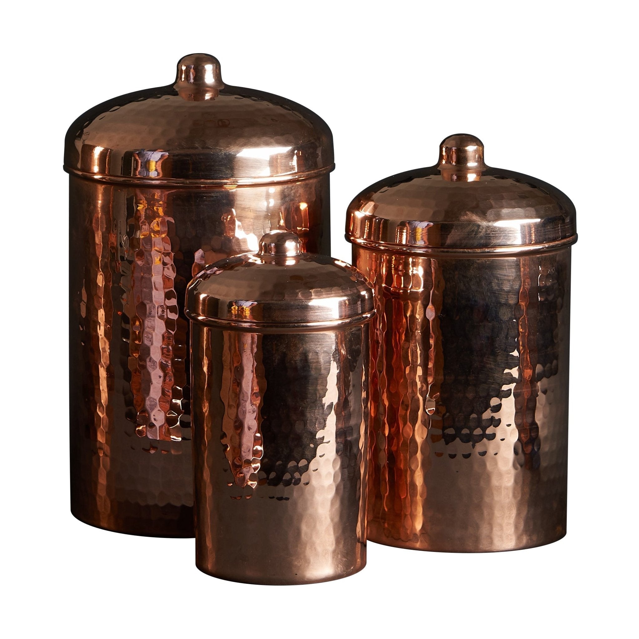 Sertodo Copper Kitchen Canisters - Small Set, 3 Pieces