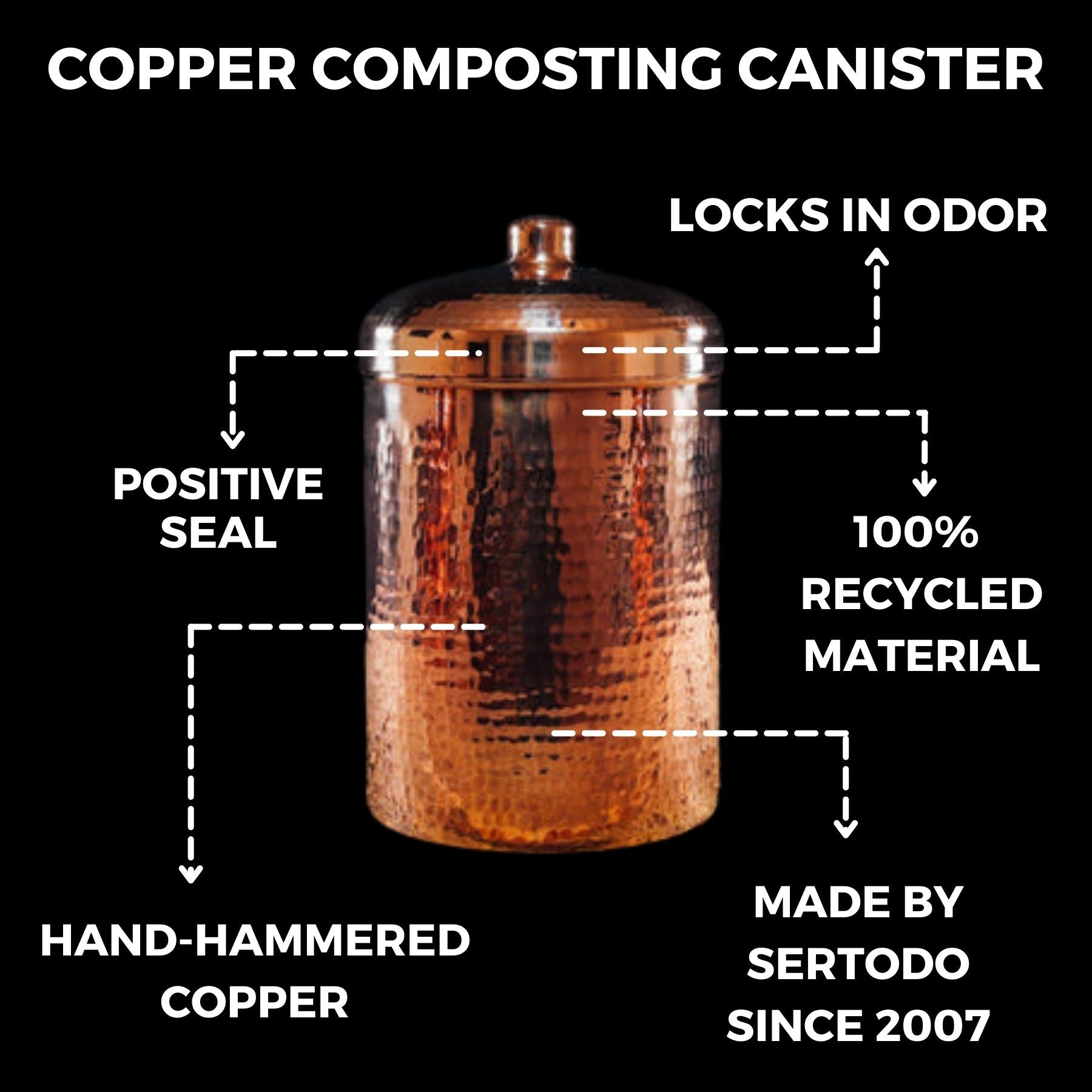 Sertodo Copper Kitchen Compost Bin (Canisters)