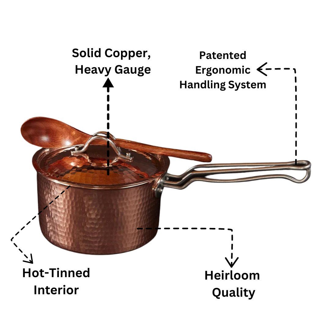 Sertodo Copper Saucepan 1.5 quart and 2.5 quart