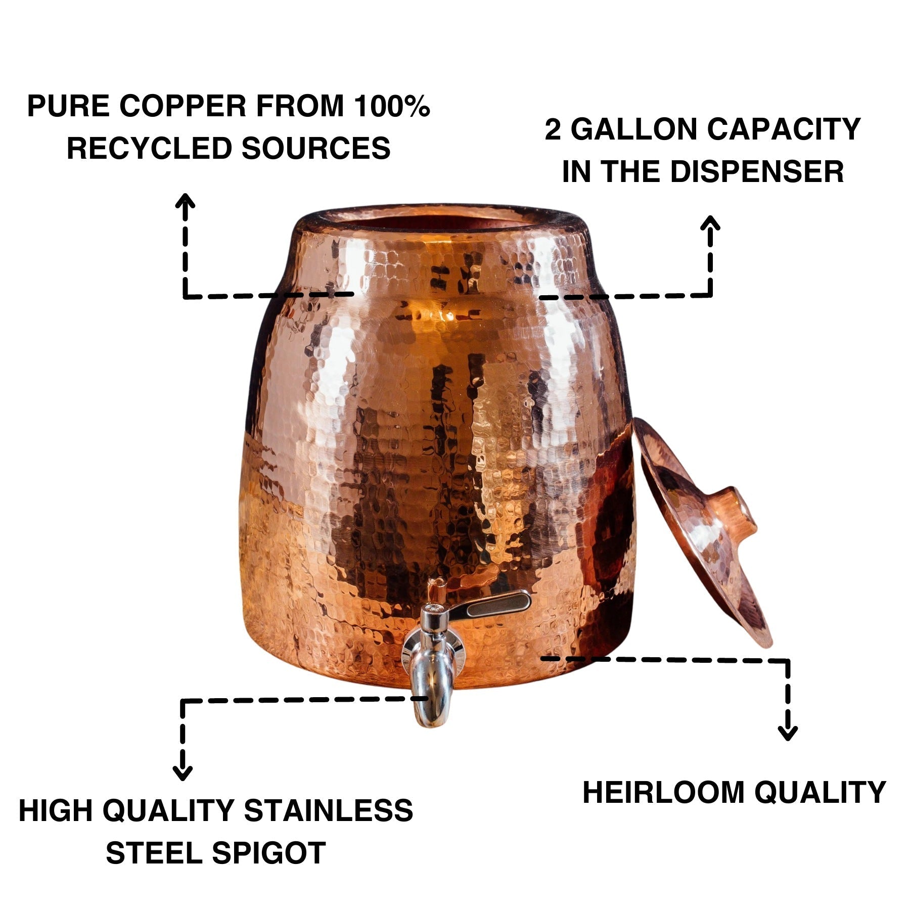 Sertodo Niagara Copper Water Dispenser with Lid