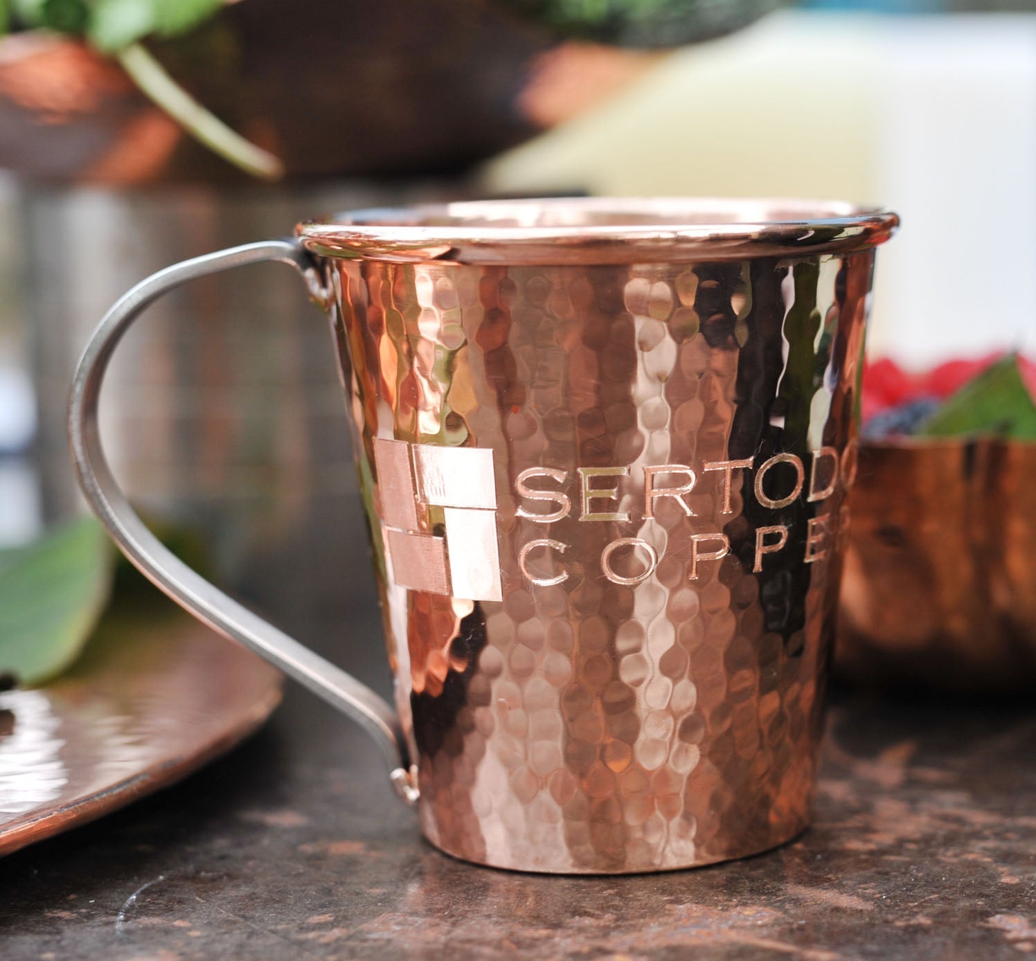 Sertodo Pure Copper Mule Mug, Stainless Steel Handle, 18 oz