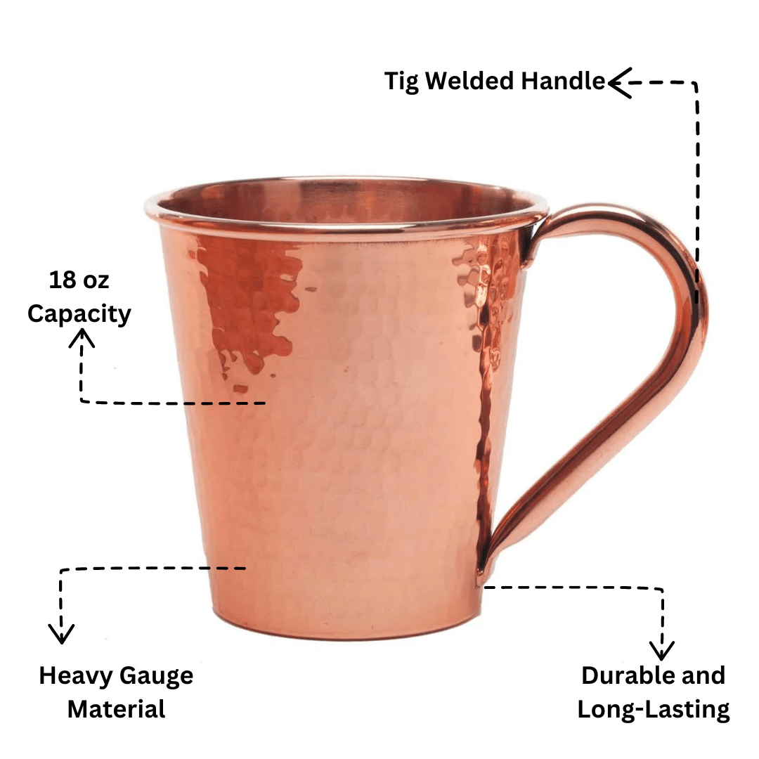 Sertodo Solid Copper Mule Mug, Copper Handle, 18 oz