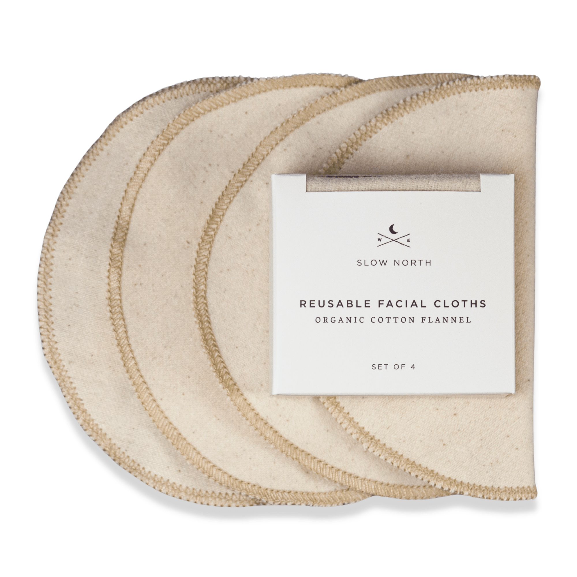 Slow NorthSet of 4 Reusable Facial Cloths - M.S Skincare