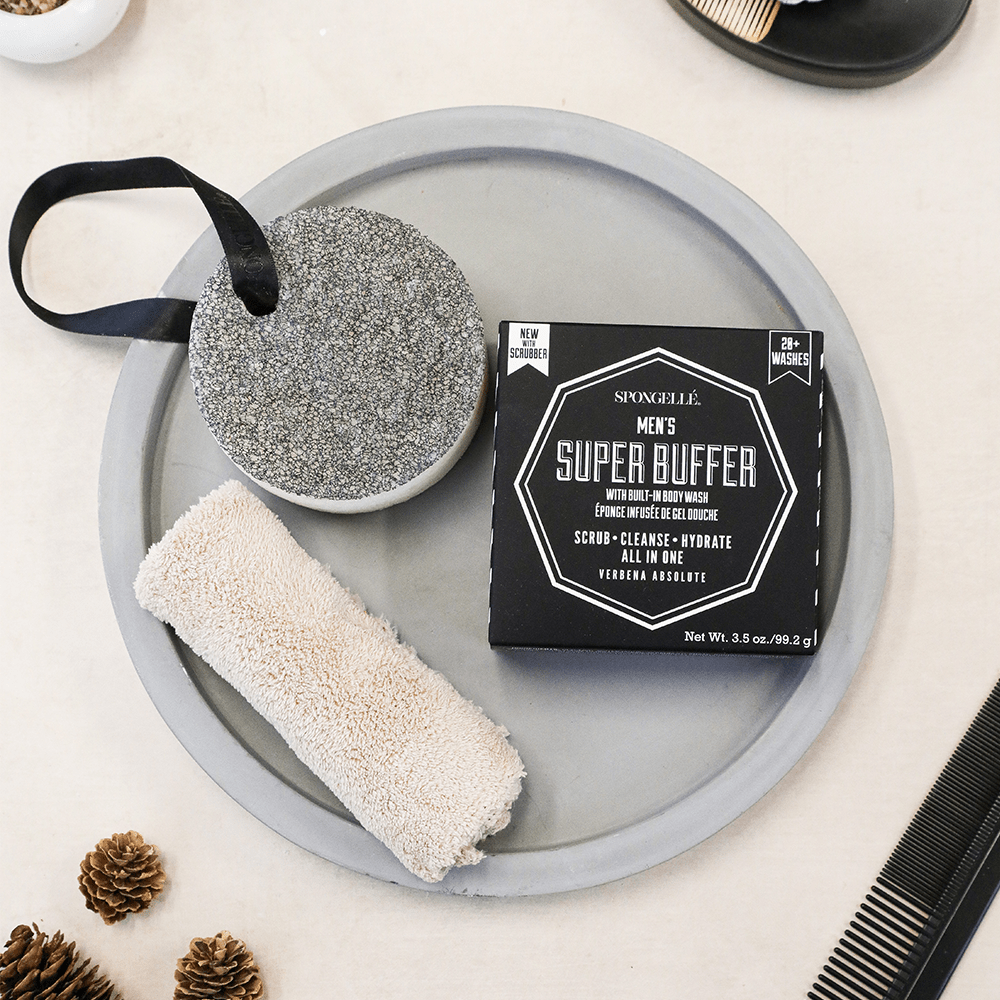 Spongellé 20+ Men's Super Buffer | Black Scrubber