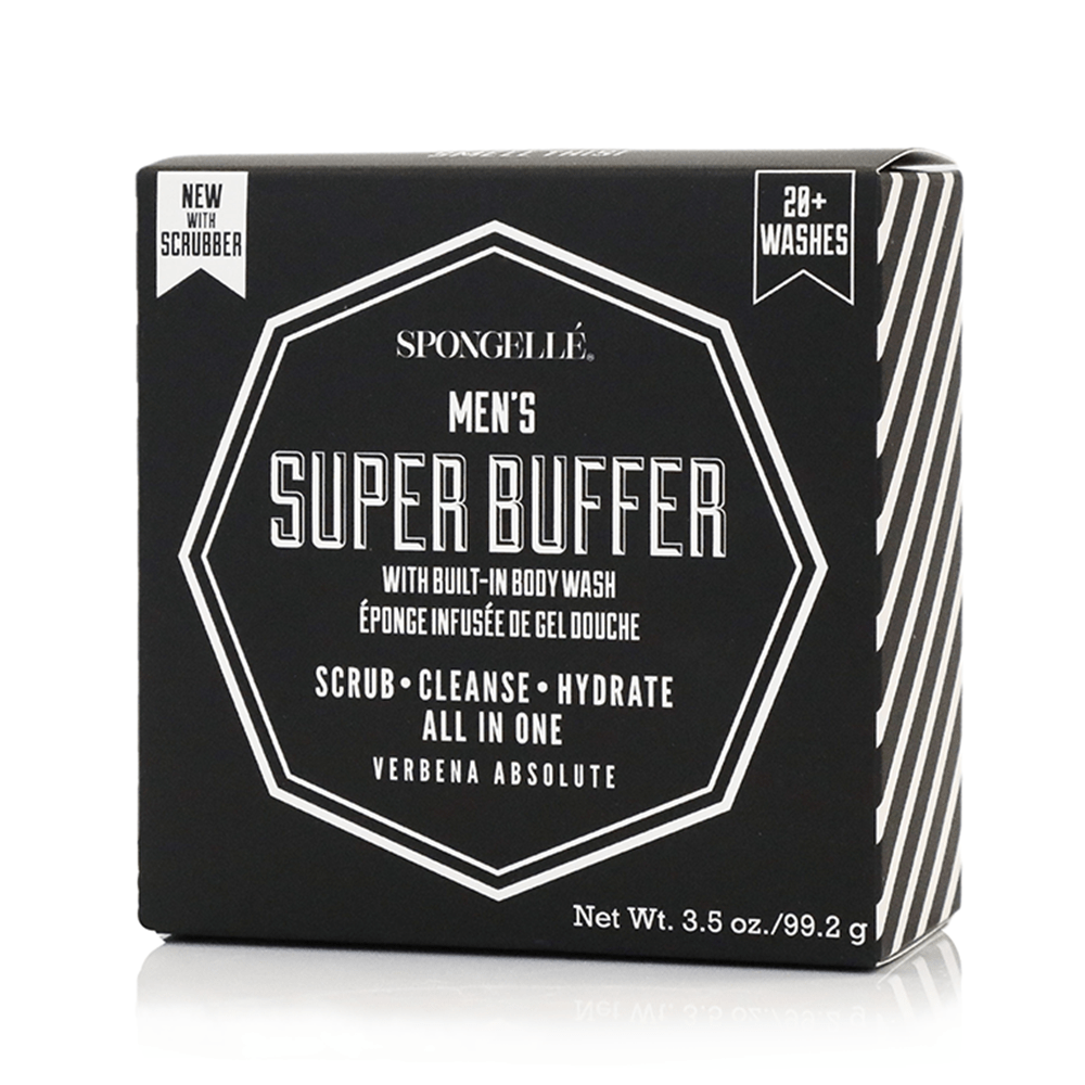 Spongellé 20+ Men's Super Buffer | Black Scrubber