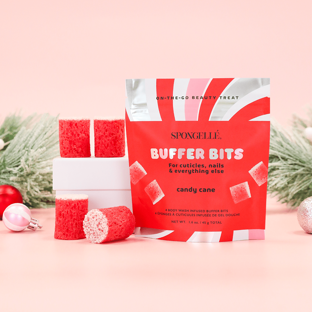 Spongellé Candy Cane | Holiday PediPOP! Buffer Bits