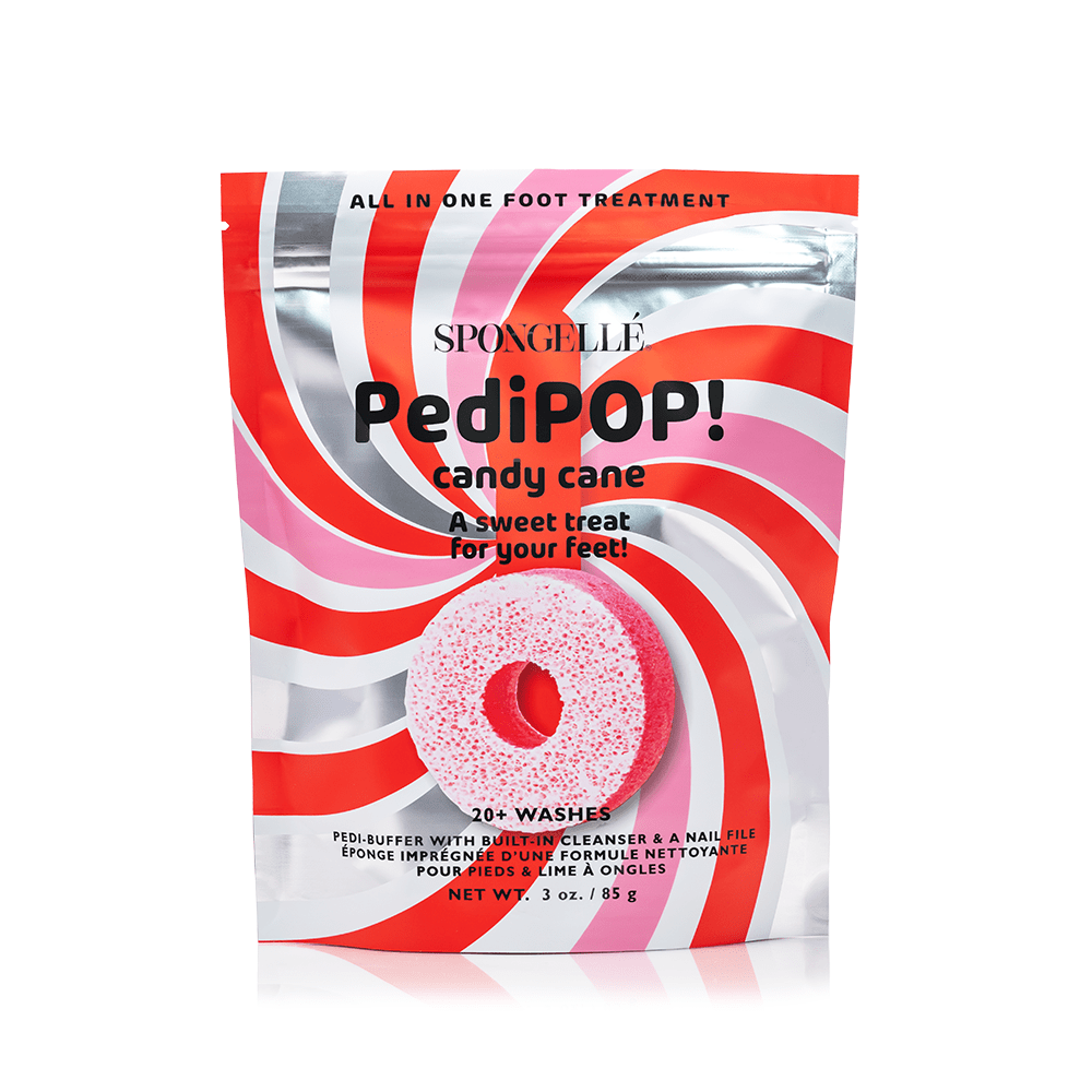 Spongellé Candy Cane | Holiday PediPOP! Pedi Buffer & Nail File