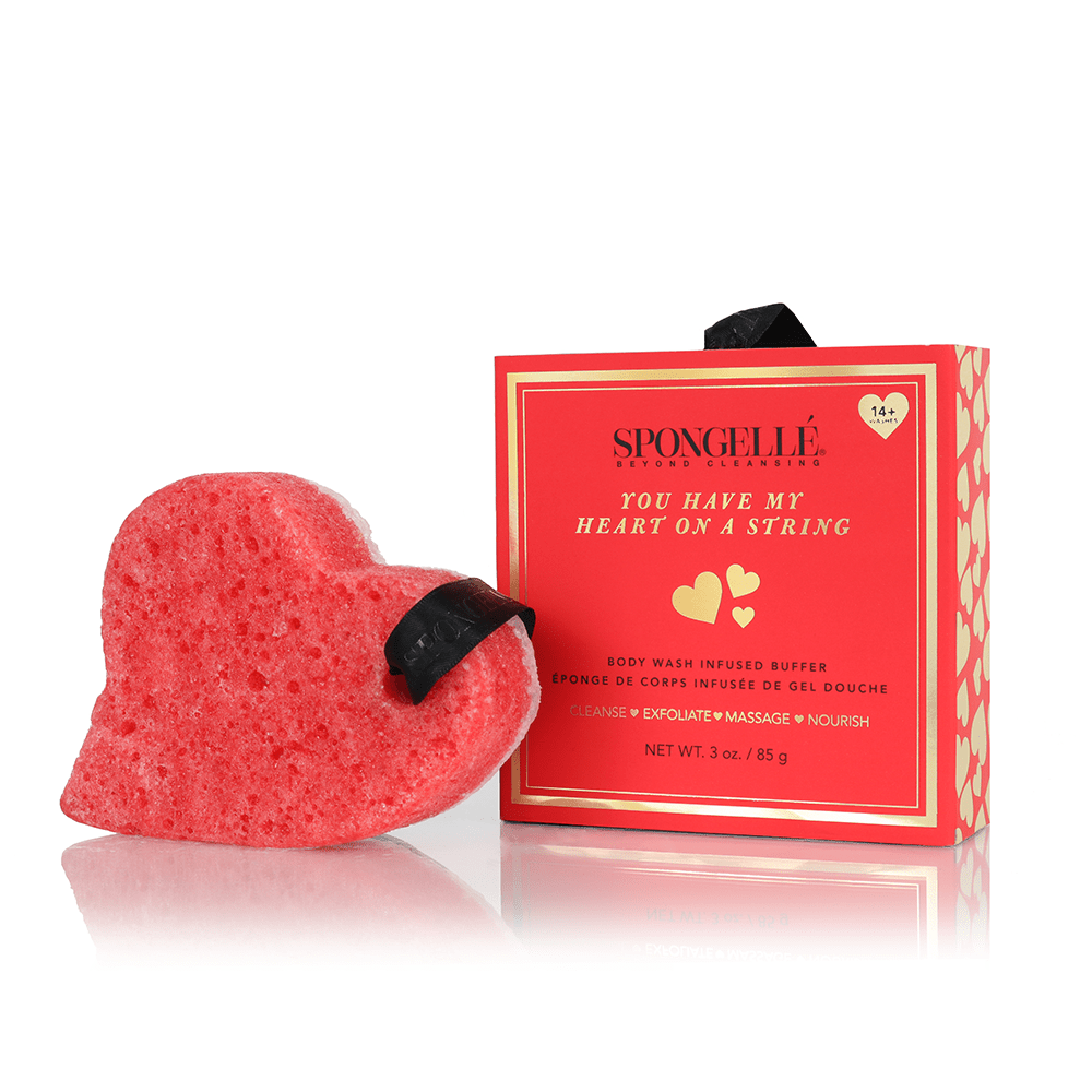 Spongellé You Have My Heart on a String: Boxed Heart Shaped Sponge