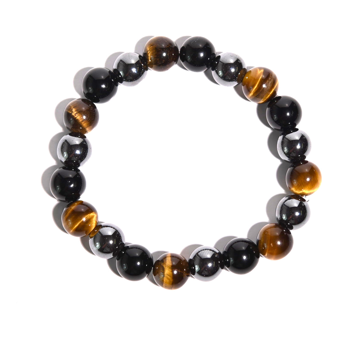 GROUNDED LUCK ARMBAND - Tigerauge / Hämatit / Obsidian