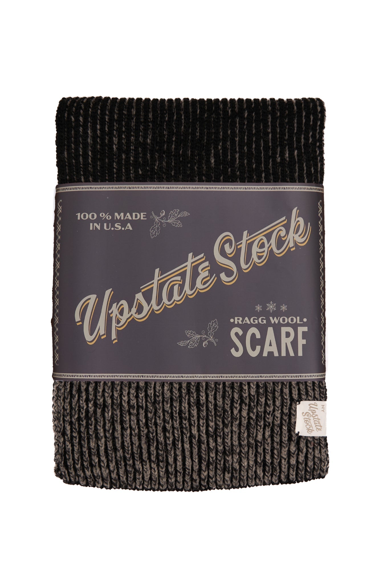 UPSTATE STOCK Charcoal Melange Ragg Wool Scarf